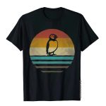 Retro Vintage Sunset Puffin T-Shirt – Cute & Funny Seabird Gift Tee for Men