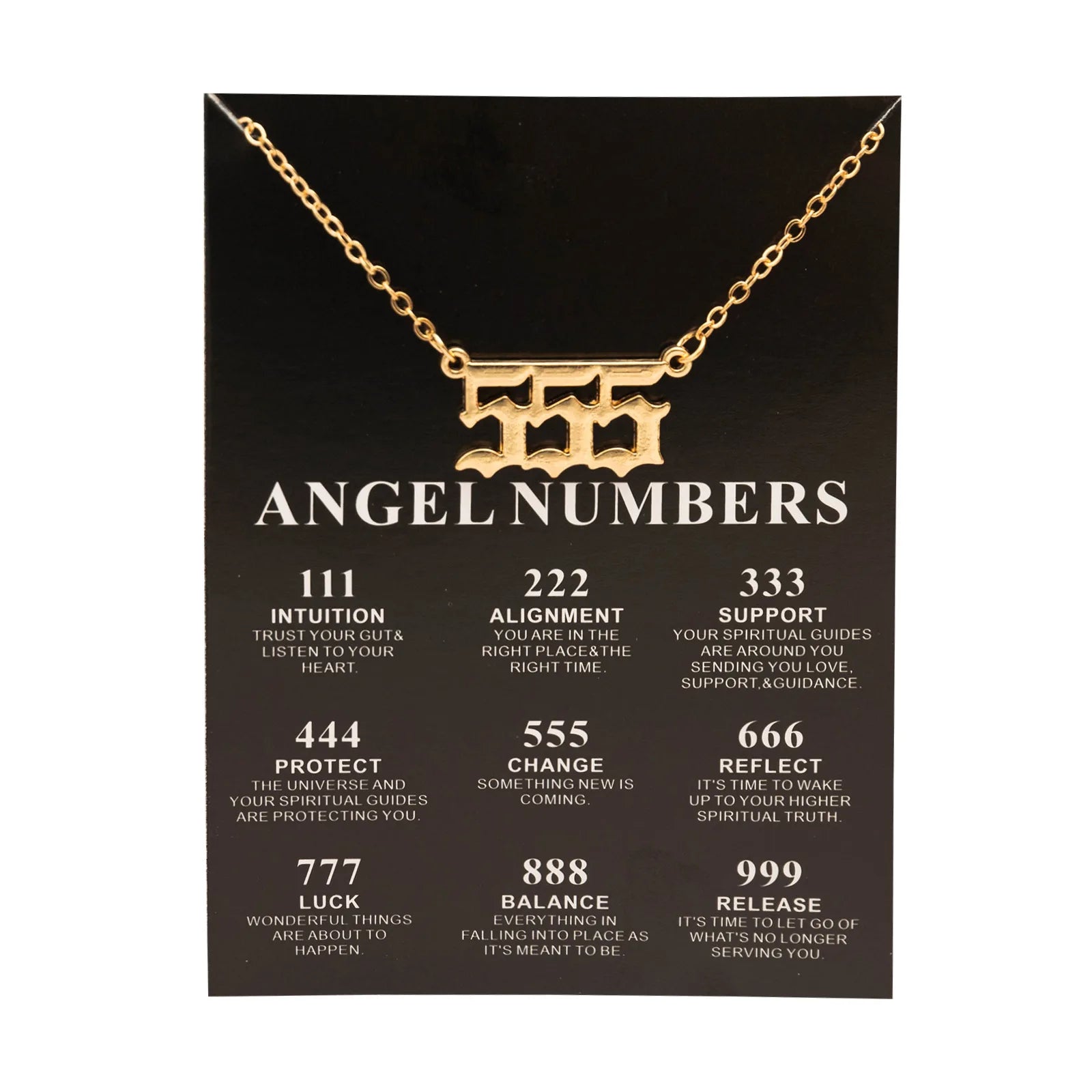 Fashion Alloy Gold Color Lucky Angel Numbers Wish 777 Pendant Necklace - Image 6