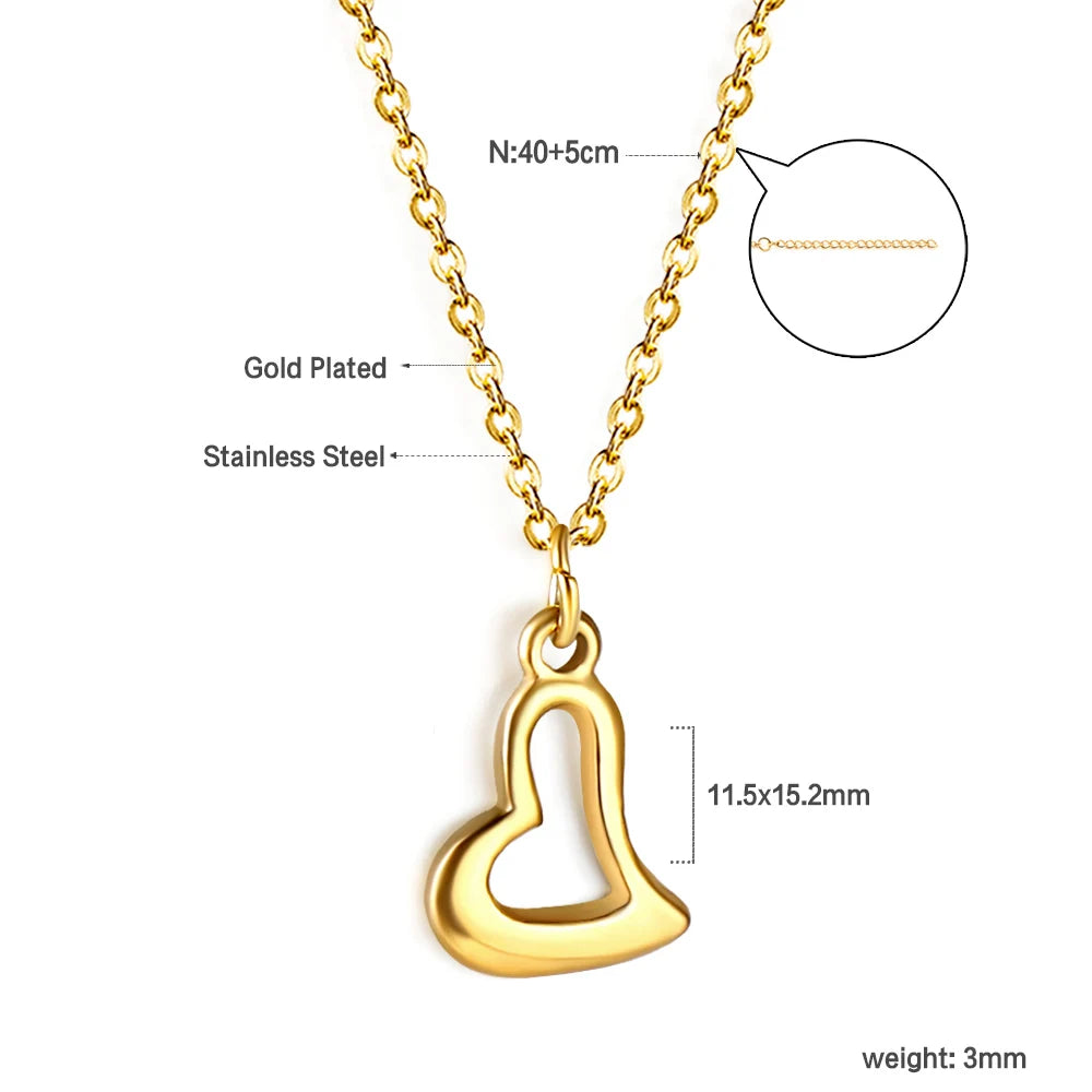 ASONSTEEL Romantic Heart Pendant Necklace – Golden Stainless Steel Choker for Women - Image 14
