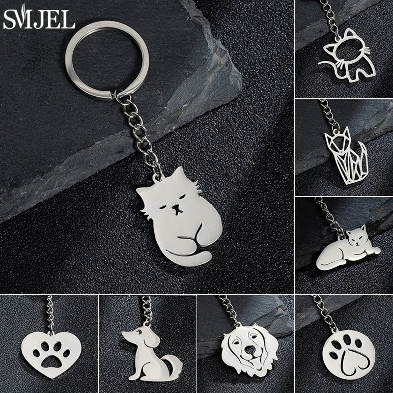 Cartoon Kitten Keychain – Cute Happy Cat Pendant for Bags, Keys & DIY Gifts