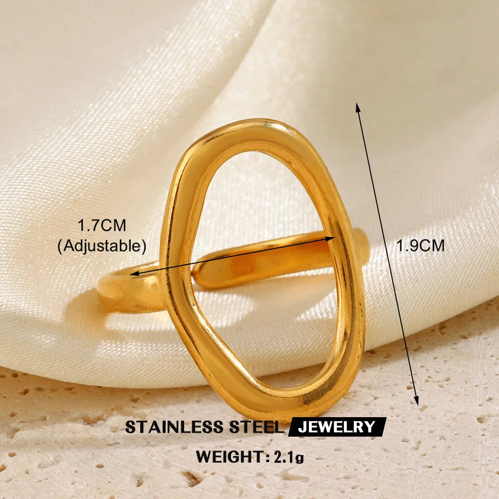 Gold Color Stainless Steel Heart Ring - Image 18
