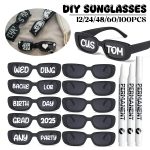 12–100 PCS Custom Wedding Sunglasses – Retro Square DIY Glasses with Pens for Parties & Events (GRAD 2025)