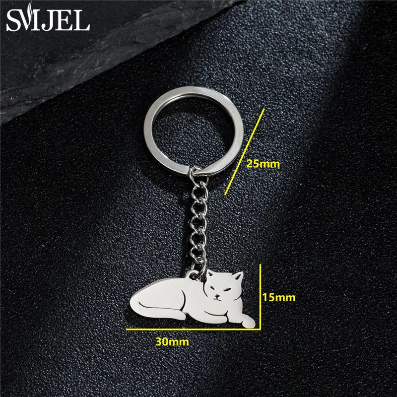 Cartoon Kitten Keychain – Cute Happy Cat Pendant for Bags, Keys & DIY Gifts - Image 15