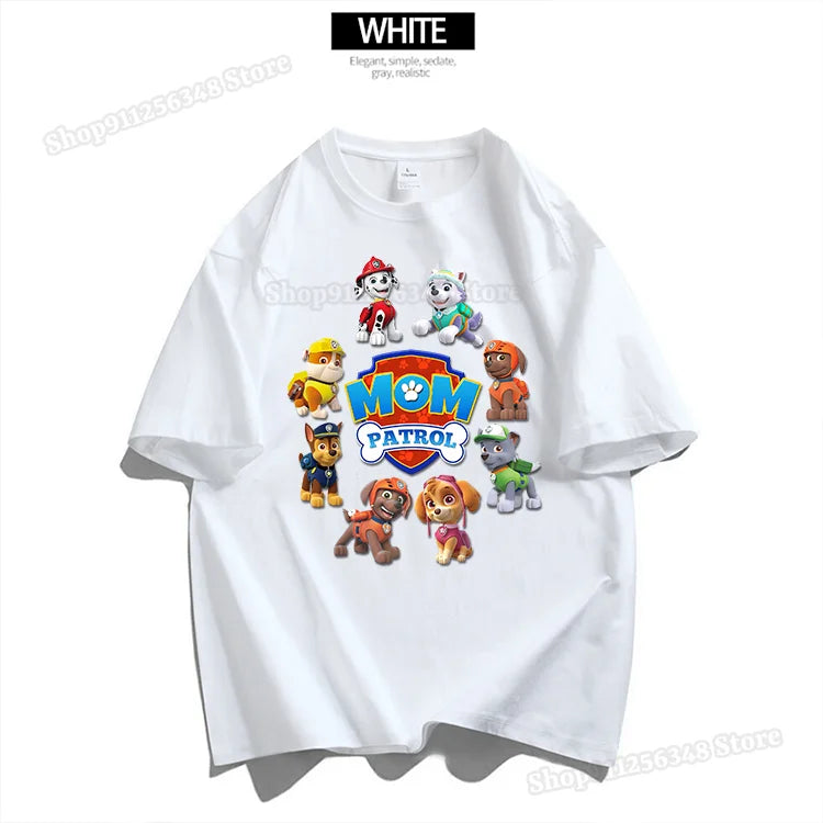 Cartoon Paw Patrol Dad & Mum Graphic T-Shirts – Matching Summer Outfits for Couples & Parents - Image 8