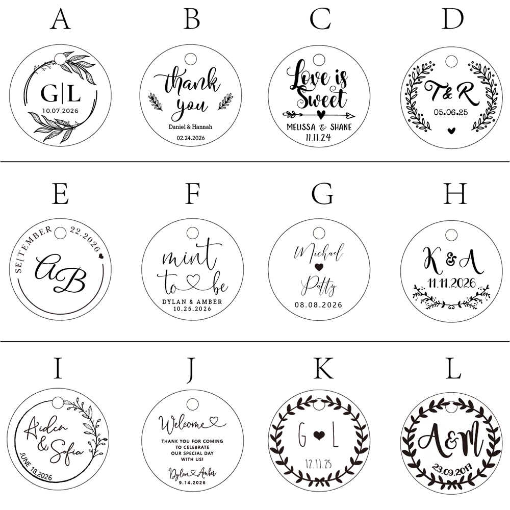 YY-35mm Circular Paper Label – Personalized Custom Tags with Golden Text - Image 3