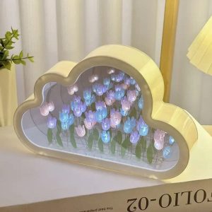 Tulip Cloud Sea of Flowers Handmade Night Light – Creative Atmosphere Lamp & Qixi Lovers Gift