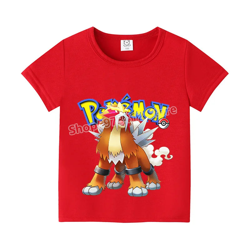 Pikachu Kids T-Shirt – Pokémon Summer Short Sleeve Tee with Lucario & Greninja Design - Image 15
