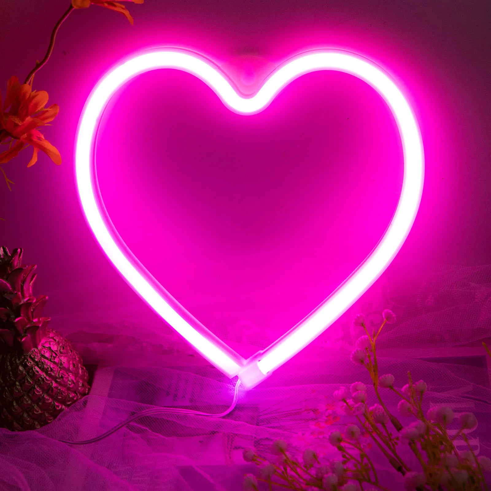 1PC Neon Heart Lights