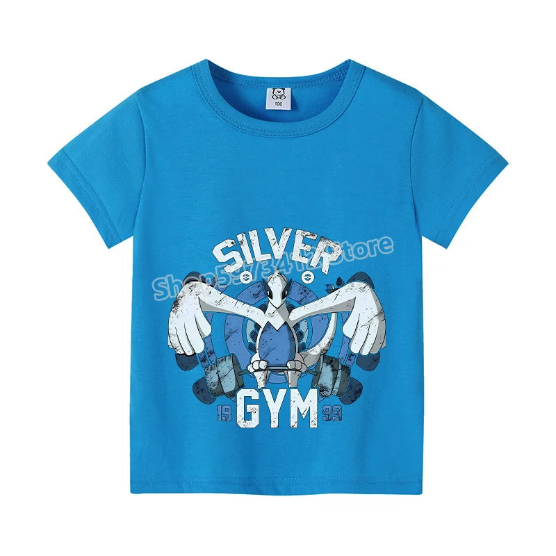 Pikachu Kids T-Shirt – Pokémon Summer Short Sleeve Tee with Lucario & Greninja Design - Image 31