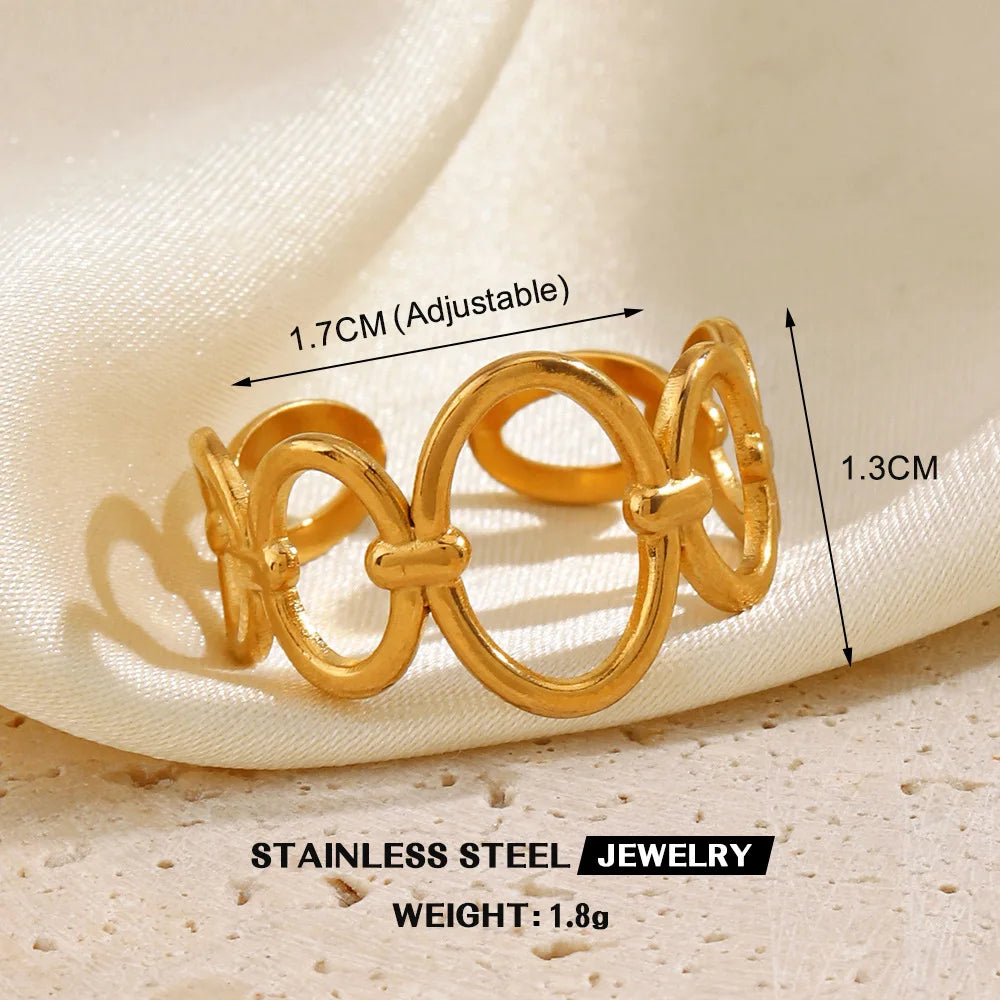 Gold Color Stainless Steel Heart Ring - Image 22