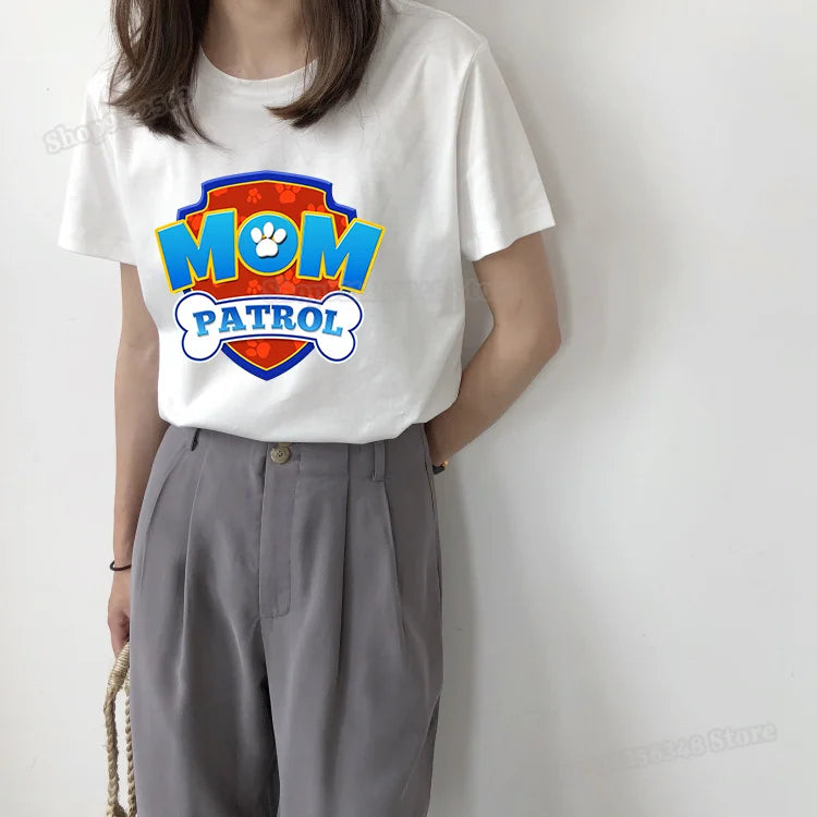 Cartoon Paw Patrol Dad & Mum Graphic T-Shirts – Matching Summer Outfits for Couples & Parents - Image 4