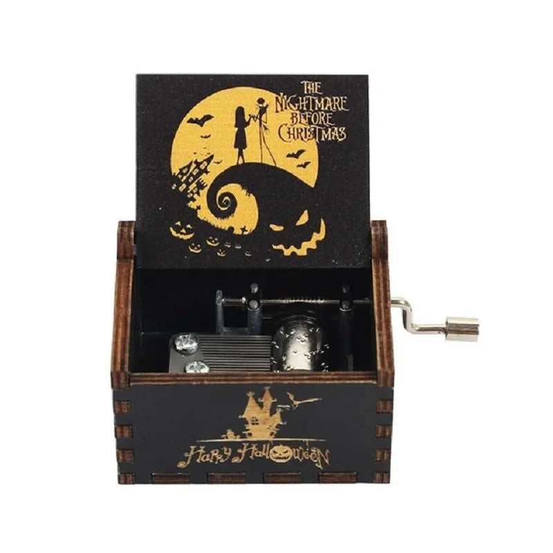 Hand-Cranked Wooden Theme Music Box - Image 4