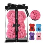 25cm Artificial Teddy Rose Flower Bear with Box – Romantic Valentine’s Day Gift