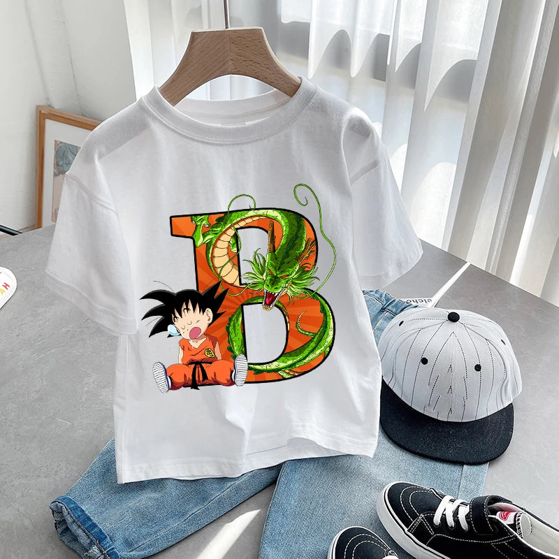 Dragon Ball Goku T-Shirt – A-Z Letter Print Cotton Tee for Boys & Toddlers - Image 2