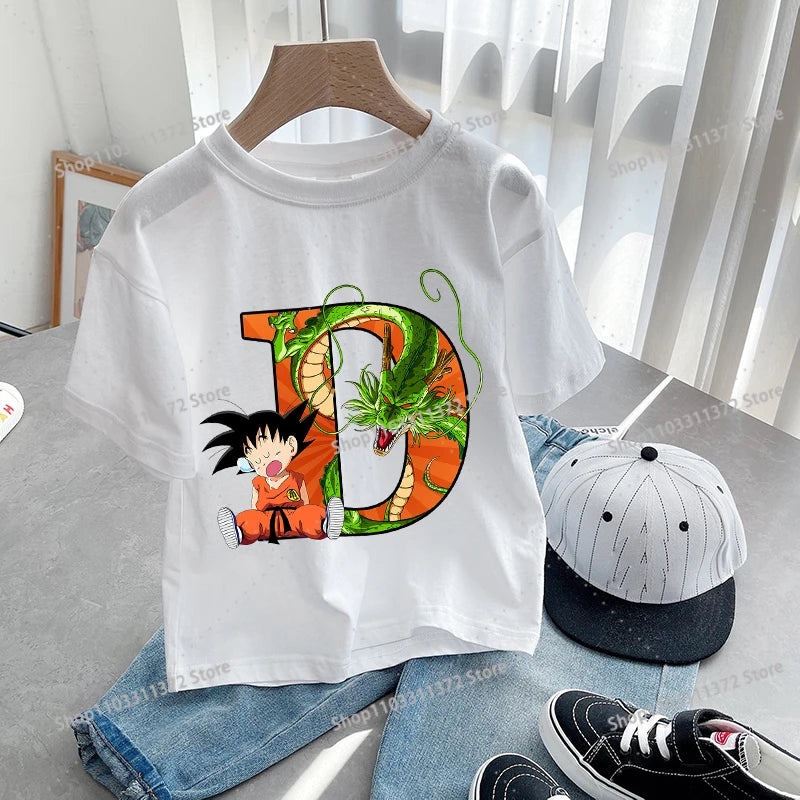 Dragon Ball Goku T-Shirt – A-Z Letter Print Cotton Tee for Boys & Toddlers - Image 10