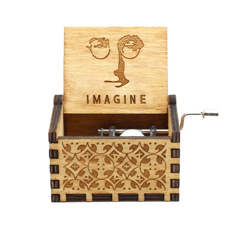 Hand-Cranked Wooden Theme Music Box - Image 16