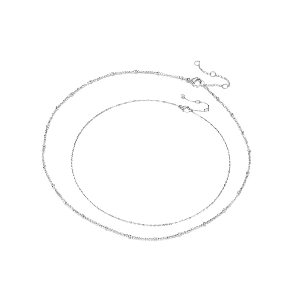 eManco Pre-Heated Stainless Steel Chain Necklace – Metallic Texture Gift for Her - Image 6