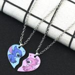 1 Pair Lilo & Stitch Pendant Necklaces – Kawaii Stainless Steel Couple Neck Chains