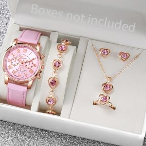 5/6PCS Fashion Women's Quartz Watch Jewelry Set