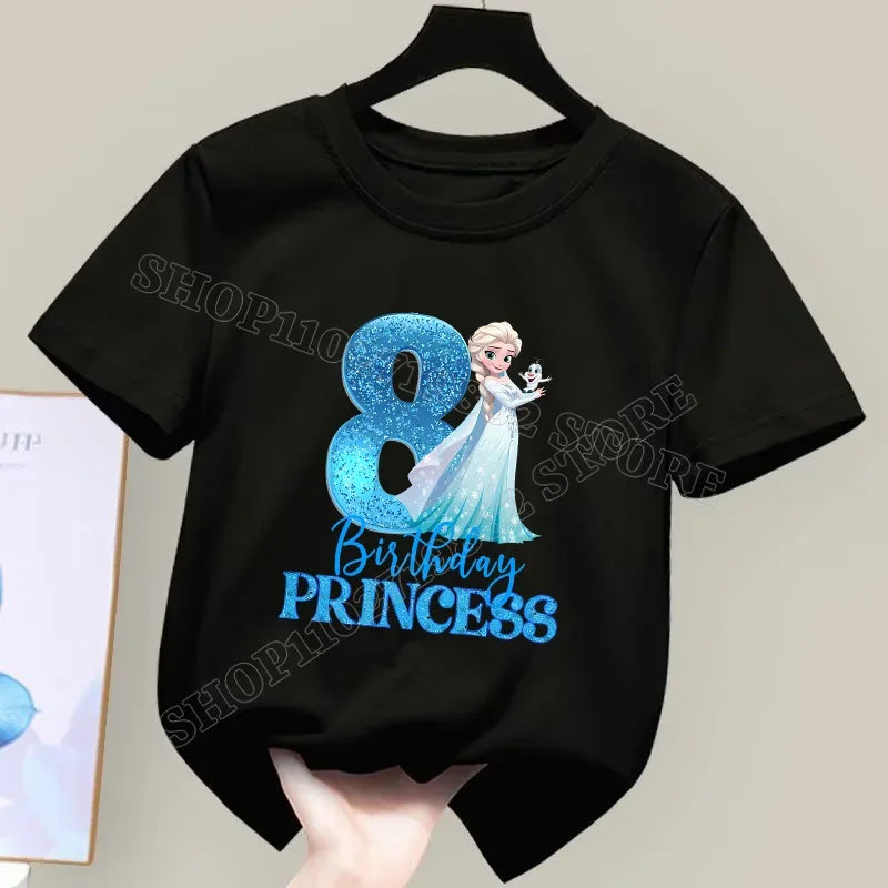 Frozen Elsa Birthday T-Shirt – Cute Cotton Tee for Girls Ages 1–9 - Image 19