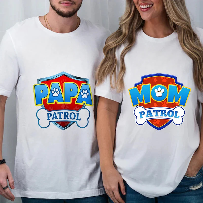 Paw Patrol Family T-Shirts – Matching Dad & Mom Cartoon Tees for Birthday Parties & Summer Outfits
