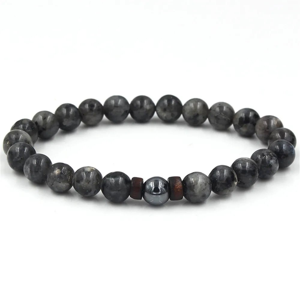 Volcanic Stone Lava & Wooden Beads Bracelet - Image 5